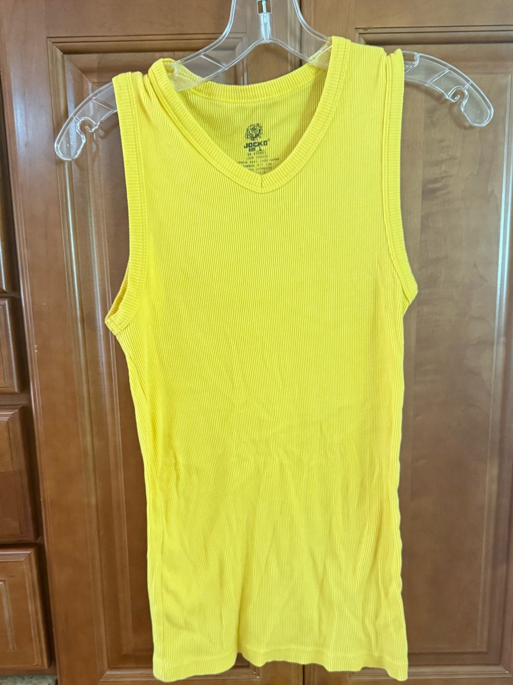 JOCKO Yellow Ribbed Tank Top Large